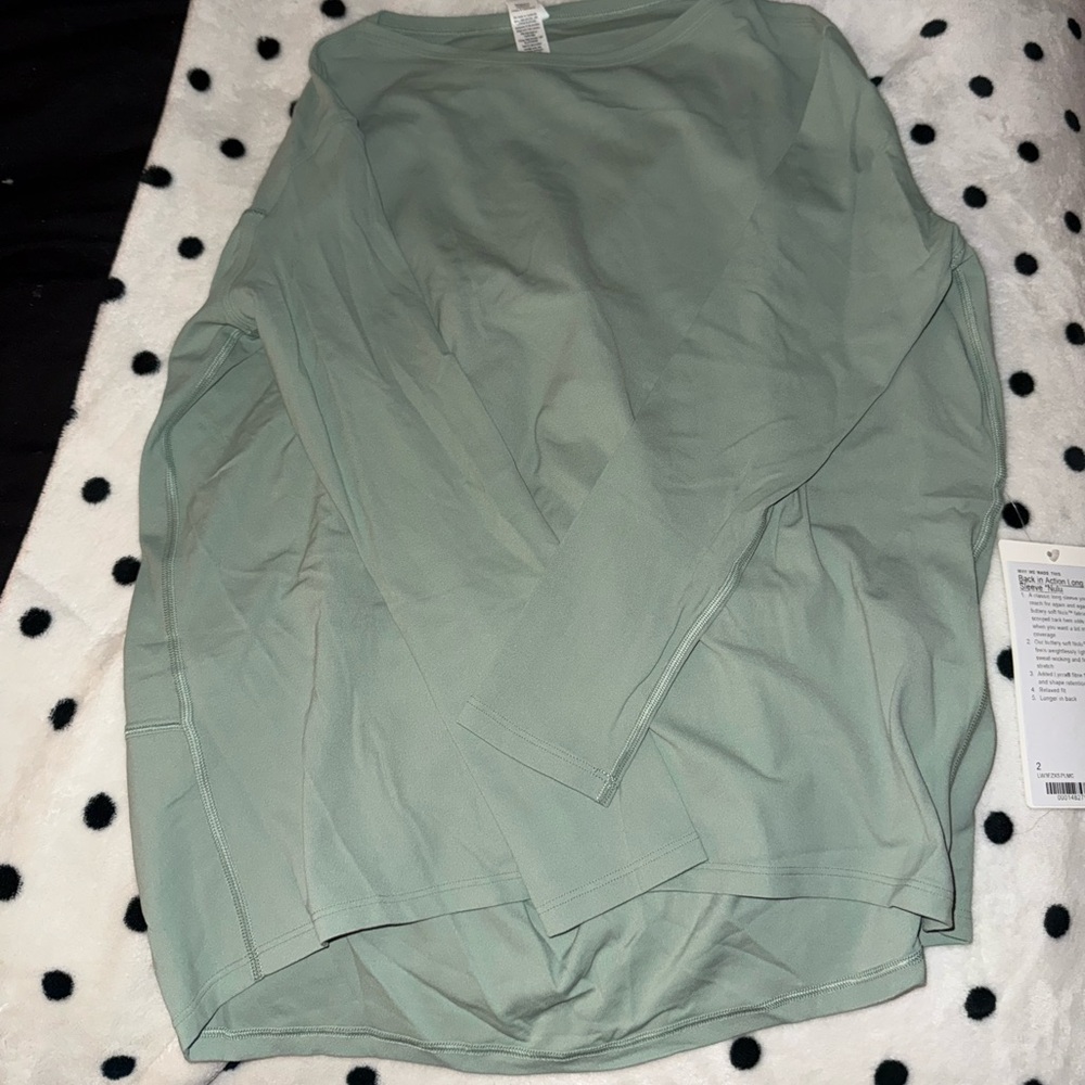 NWT Back In Action Lululemon green shirt